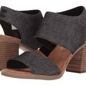 Toms Majorca Black Linen Sandals